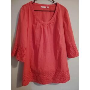 Liz Claiborne Women's Pink 3/4 Sleeve Blouse Size 2x